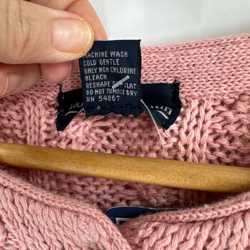 Vintage Hunters Run Henley Sweater Chunky Knit Size M Cottage Coastal Granny - Picture 4 of 7